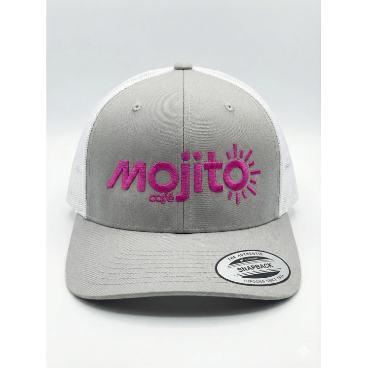 Casquette grise et rose