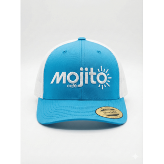 Casquette turquoise et blanche