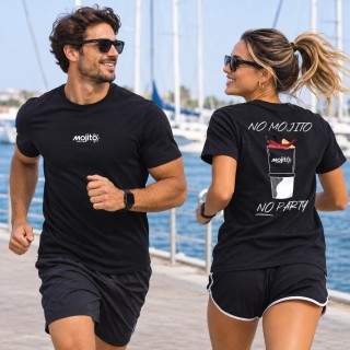Tee-shirt No Mojito No Party noir